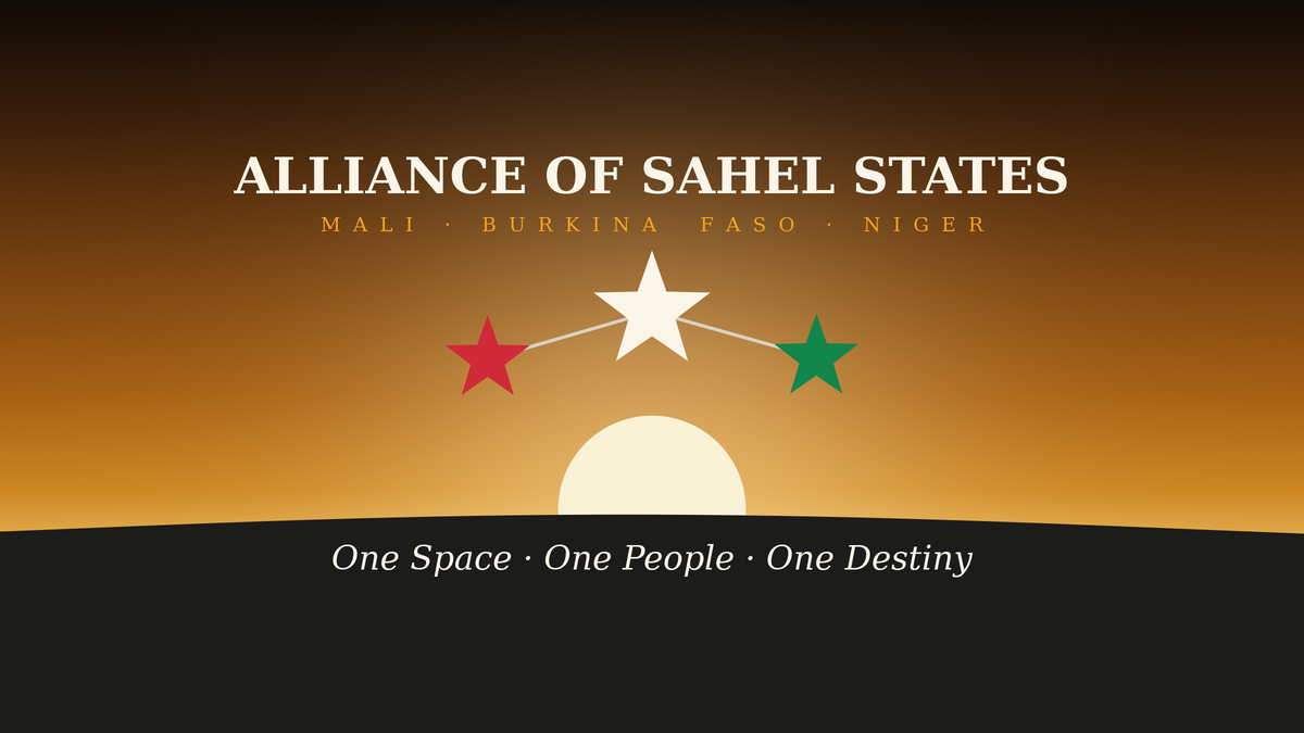 Alliance of Sahel States (aka AES) stars representing each country