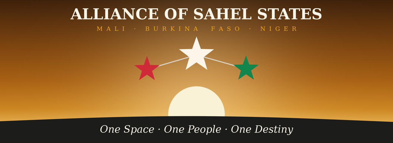 Alliance of Sahel States (aka AES) stars representing each country