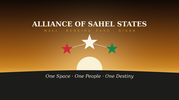 Alliance of Sahel States (aka AES) stars representing each country